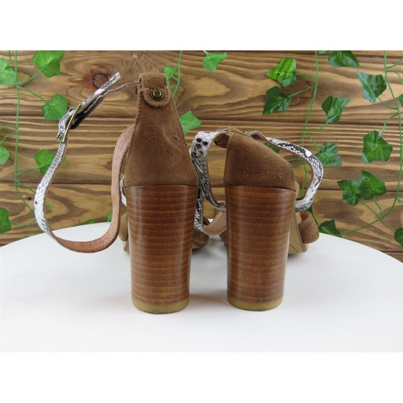 Halogen Size 7.5 M Women Sandal Ankle Strap Brown Leather - Picture 7 of 10